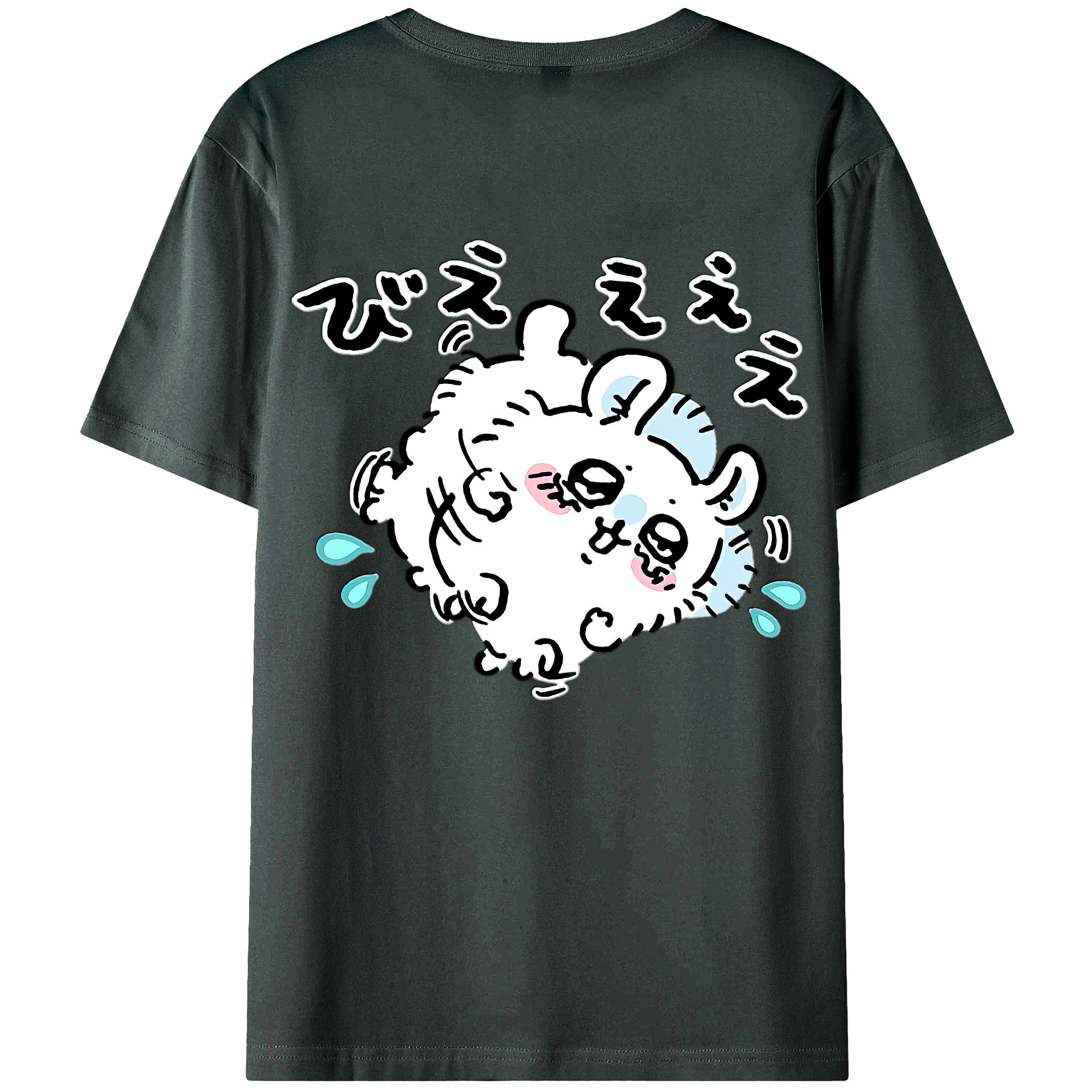 （画像用） ちいかわ モモンガ Chii-kawa Momonga 綿100％ メンズ半袖Tシャツ（バックプリント） 通気性